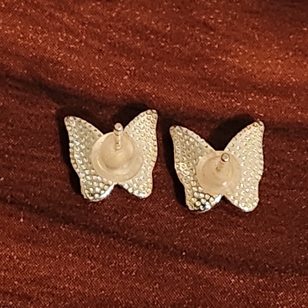 Silver Butterfly Earrings - Picture 3 of 4